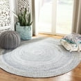 thumbnail image 1 of SAFAVIEH Braided Calvin Transitional Cotton Reversible Area Rug, Light Gray, 8' x 8' Round, 1 of 11