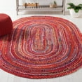 thumbnail image 1 of SAFAVIEH Braided Calvin Transitional Cotton Reversible Area Rug, Rust/Multi, 5' x 8' Oval, 1 of 11