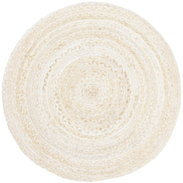 SAFAVIEH Braided Calvin Transitional Cotton Reversible Area Rug, Beige, 3' x 3' Round