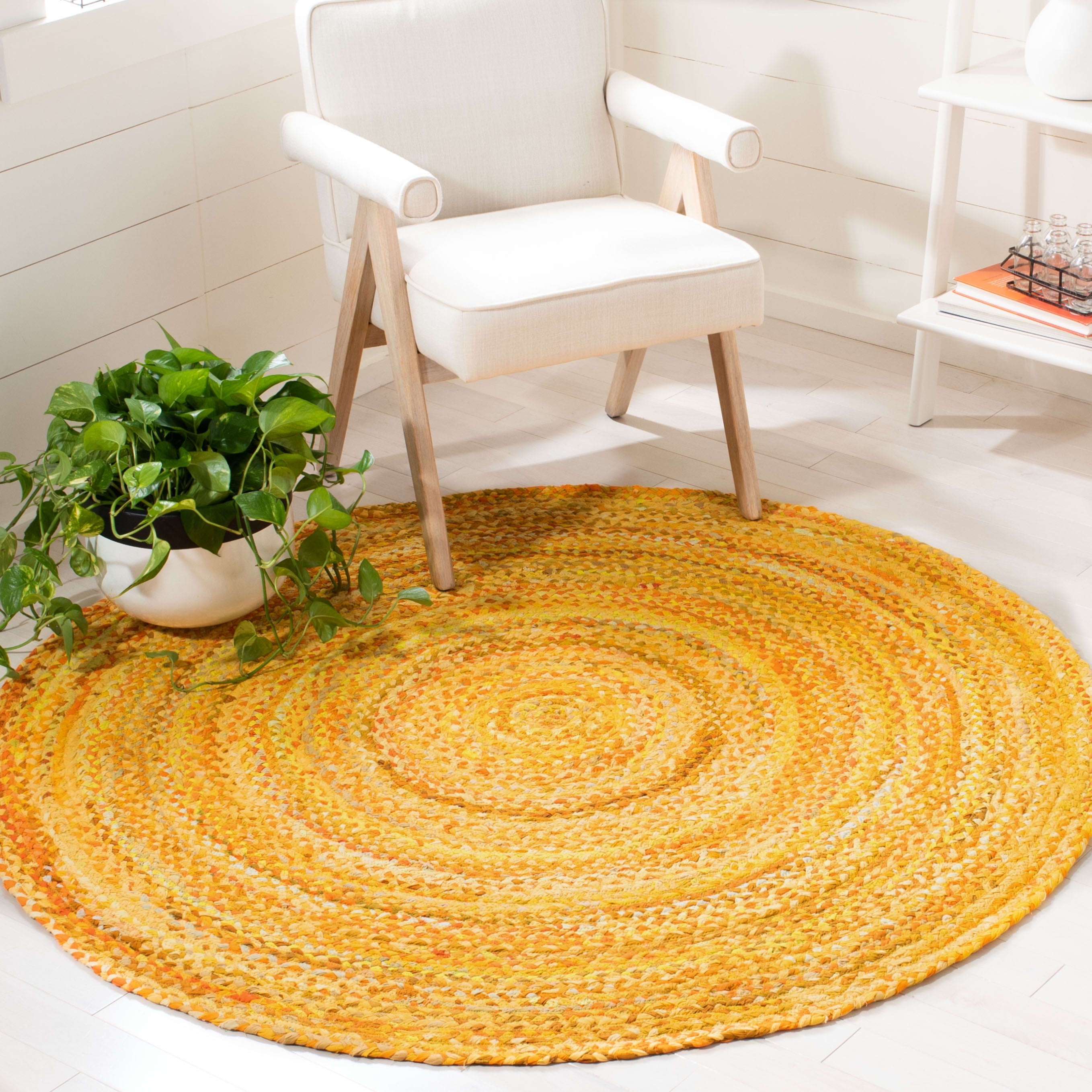 SAFAVIEH Braided Calvin Transitional Cotton Reversible Area Rug, Gold ...