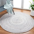 thumbnail image 1 of SAFAVIEH Braided Calvin Transitional Cotton Reversible Area Rug, Light Gray, 5' x 5' Round, 1 of 11