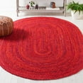 thumbnail image 1 of SAFAVIEH Braided Calvin Transitional Cotton Reversible Area Rug, Red, 3' x 5' Oval, 1 of 11