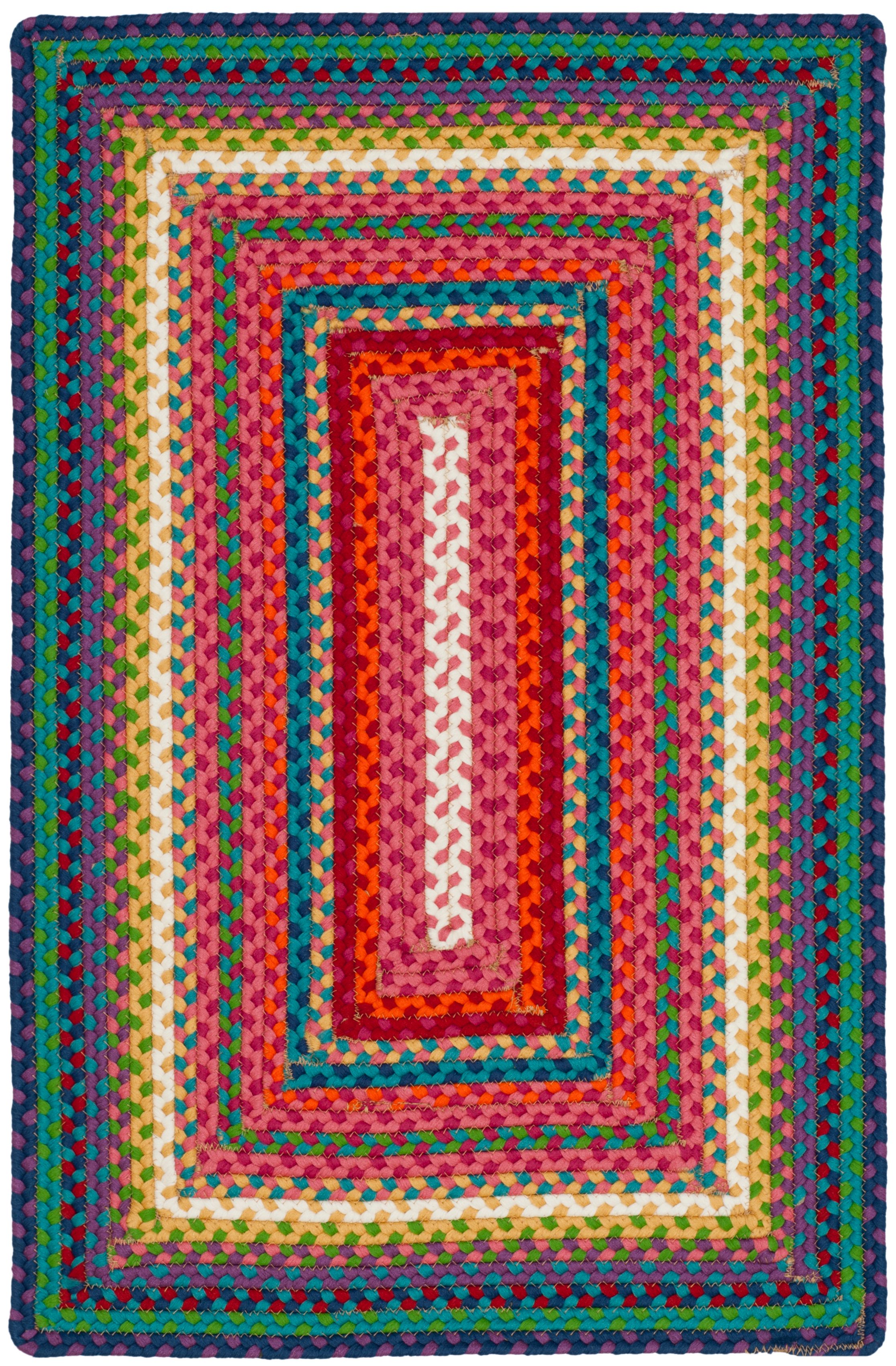 SAFAVIEH Braided Candyce Colorful Bordered Area Rug Multi 2 X 3 