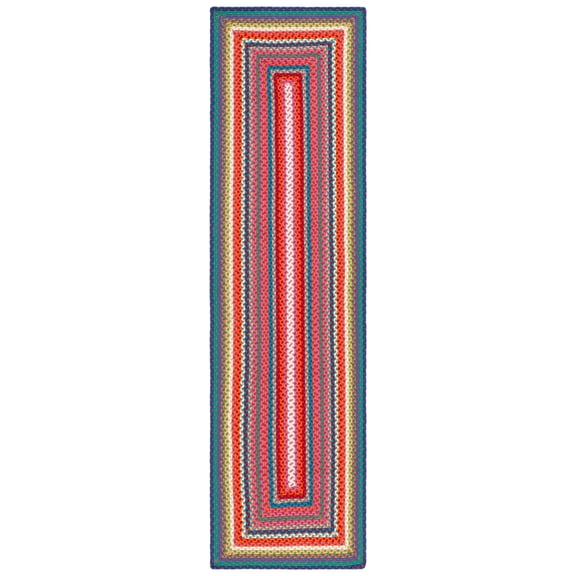 SAFAVIEH Braided Candyce Colorful Bordered Runner Rug, Multi, 2'3" x 12'