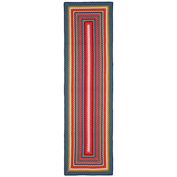 SAFAVIEH Braided Candyce Colorful Bordered Runner Rug, Multi, 2'3" x 8'