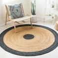 thumbnail image 1 of SAFAVIEH Braided Carina Bordered Reversible Area Rug, Black/Gold, 3' x 3' Round, 1 of 11