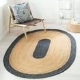thumbnail image 1 of SAFAVIEH Braided Carina Bordered Reversible Area Rug, Black/Gold, 4' x 6' Oval, 1 of 11