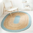 thumbnail image 1 of SAFAVIEH Braided Carina Bordered Reversible Area Rug, Blue/Natural, 5' x 7' Oval, 1 of 11