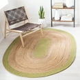 thumbnail image 1 of SAFAVIEH Braided Carina Bordered Reversible Area Rug, Green/Natural, 6' x 9' Oval, 1 of 11
