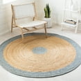 thumbnail image 1 of SAFAVIEH Braided Carina Bordered Reversible Area Rug, Light Blue/Gold, 4' x 4' Round, 1 of 11