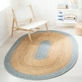 thumbnail image 1 of SAFAVIEH Braided Carina Bordered Reversible Area Rug, Light Blue/Gold, 6' x 9' Oval, 1 of 11