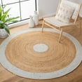 thumbnail image 1 of SAFAVIEH Braided Carina Bordered Reversible Area Rug, Light Gray/Natural, 5' x 5' Round, 1 of 11