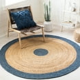thumbnail image 1 of SAFAVIEH Braided Carina Bordered Reversible Area Rug, Navy/Natural, 6' x 6' Round, 1 of 11