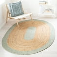 thumbnail image 1 of SAFAVIEH Braided Carina Bordered Reversible Area Rug, Sage/Gold, 6' x 9' Oval, 1 of 11