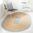 thumbnail image 1 of SAFAVIEH Braided Carina Bordered Reversible Area Rug, Silver/Natural, 5' x 7' Oval, 1 of 11