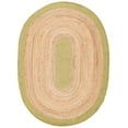 thumbnail image 1 of SAFAVIEH Braided Carina Bordered Reversible Area Rug, Green/Natural, 5' x 7' Oval, 1 of 9