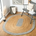 thumbnail image 1 of SAFAVIEH Braided Carina Bordered Reversible Area Rug, Gray/Natural, 6' x 9' Oval, 1 of 11