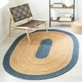 thumbnail image 1 of SAFAVIEH Braided Carina Bordered Reversible Area Rug, Navy/Natural, 5' x 7' Oval, 1 of 11