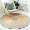 thumbnail image 1 of SAFAVIEH Braided Carina Bordered Reversible Area Rug, Silver/Natural, 6' x 6' Round, 1 of 11