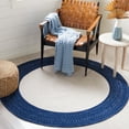 thumbnail image 1 of SAFAVIEH Braided Celinda Solid Polyester Reversible Area Rug, Ivory/Navy, 3' x 3' Round, 1 of 7