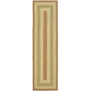 SAFAVIEH Braided Cirino Bordered Machine Washable Reversible Runner Rug, Rust/Multi, 2'3" x 22'