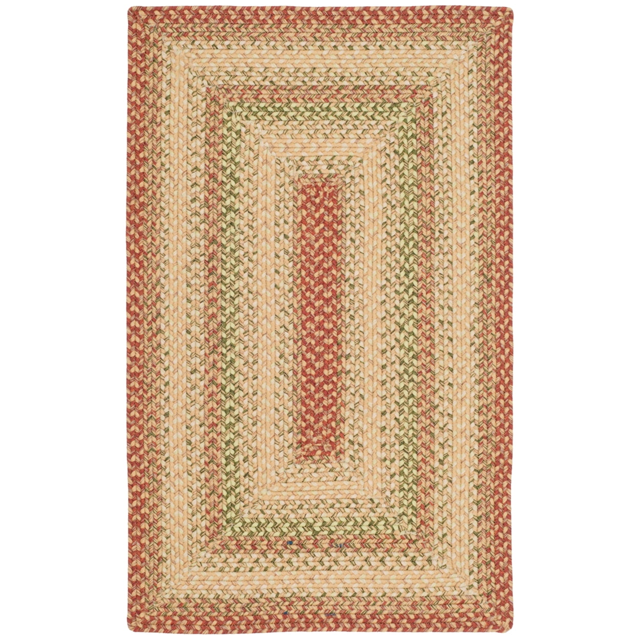 Handmade Braided Rust and Multi Synthetic Accent Rug 2' x 3'