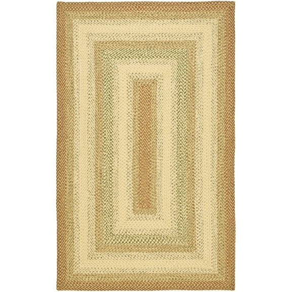 SAFAVIEH Braided Cirino Colorful Bordered Area Rug, Rust/Multi, 4' x 6' Oval
