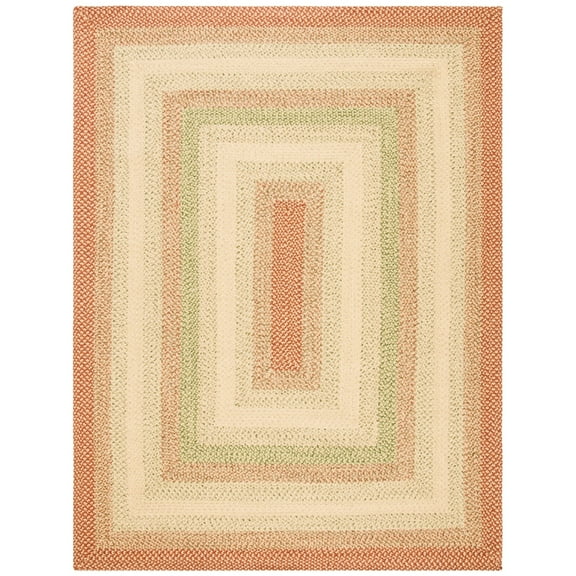 SAFAVIEH Braided Cirino Colorful Bordered Area Rug, Rust/Multi, 5' x 8' Oval