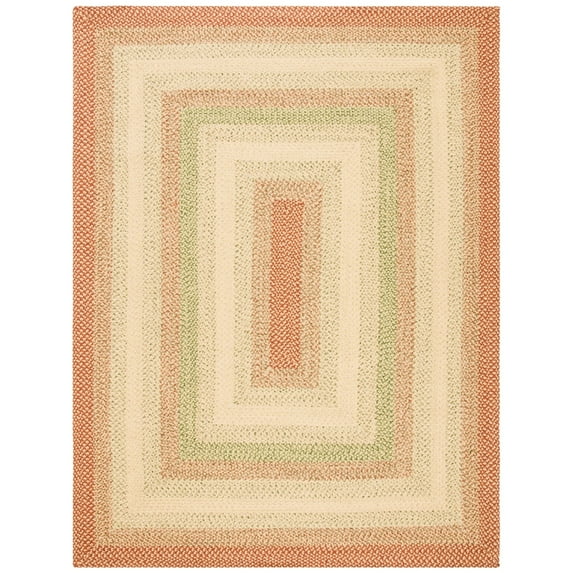 SAFAVIEH Braided Cirino Colorful Bordered Area Rug, Rust/Multi, 6' x 9' Oval