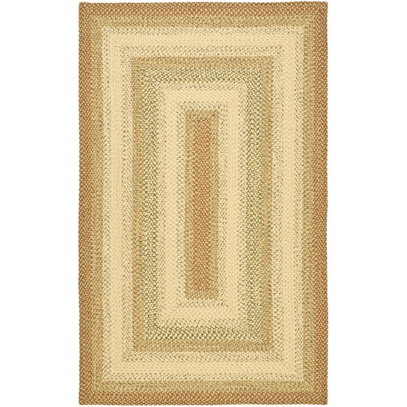 SAFAVIEH Braided Cirino Colorful Bordered Area Rug, Rust/Multi, 8' x 10' Oval
