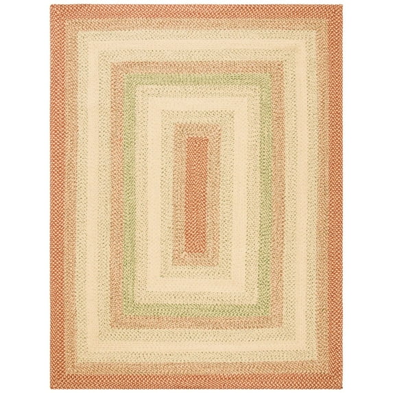SAFAVIEH Braided Cirino Colorful Bordered Area Rug, Rust/Multi, 9' x 12' Oval