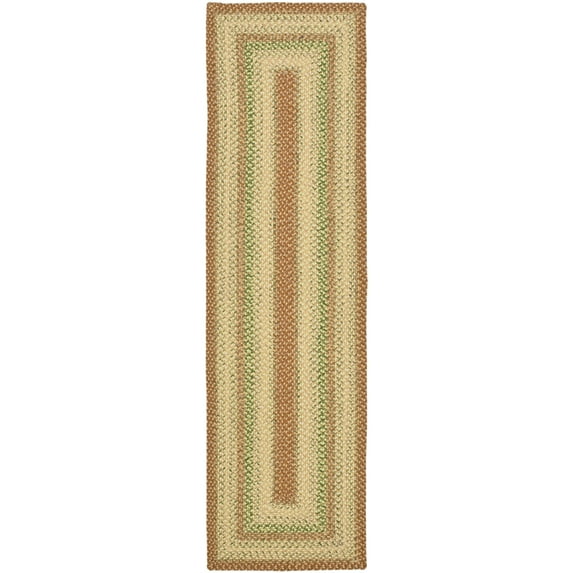 SAFAVIEH Braided Cirino Colorful Bordered Runner Rug, Rust/Multi, 2'3" x 12'