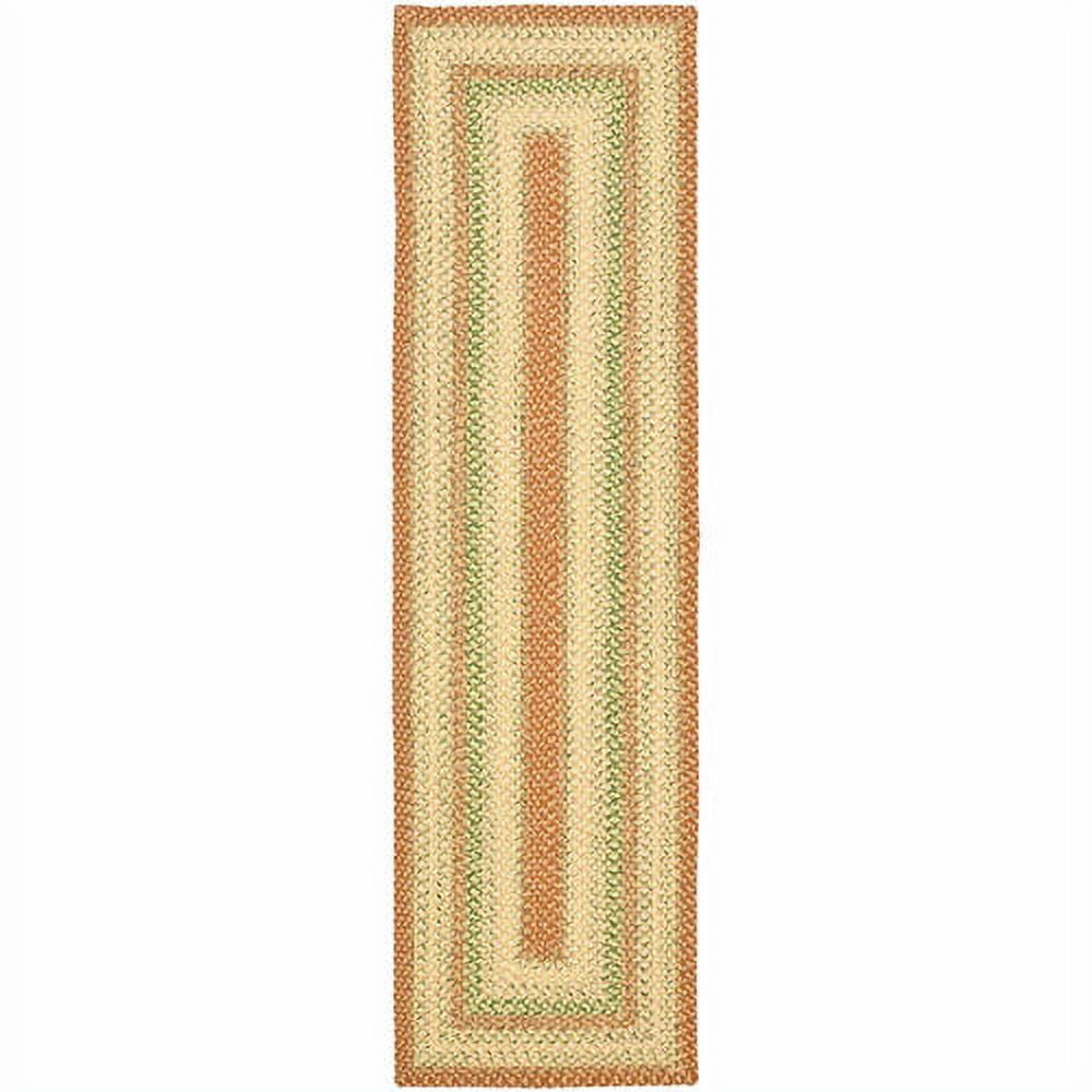 Ivory Braided Synthetic 27'' Easy Care Reversible Runner Rug