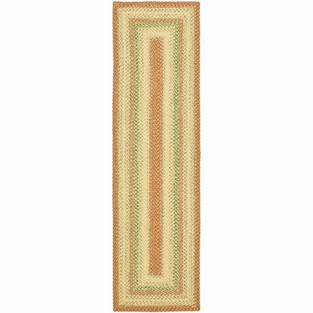 SAFAVIEH Braided Cirino Colorful Bordered Runner Rug, Rust/Multi, 2'3" x 6'