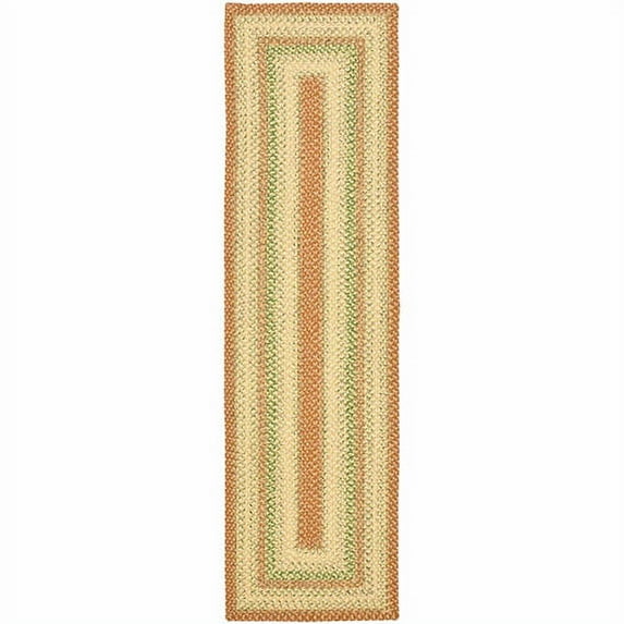 SAFAVIEH Braided Cirino Colorful Bordered Runner Rug, Rust/Multi, 2'3" x 6'