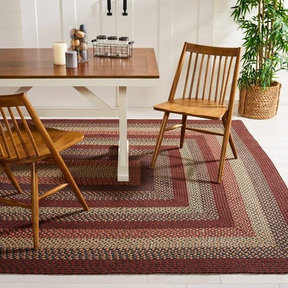 SAFAVIEH Braided Claes Bordered Reversible Area Rug, Brown/Rust, 8' x 10'