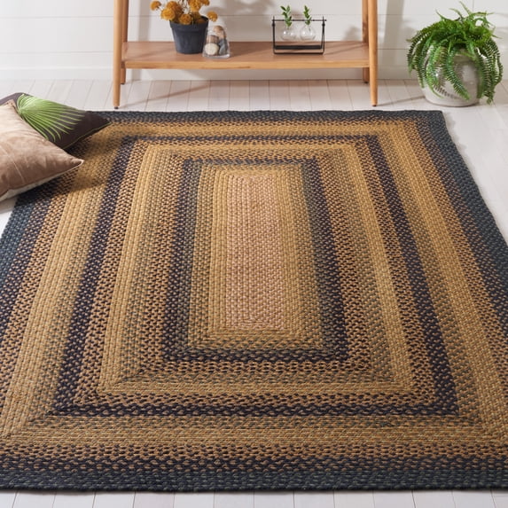 SAFAVIEH Braided Claes Bordered Reversible Area Rug, Gold/Sage, 5' x 8'