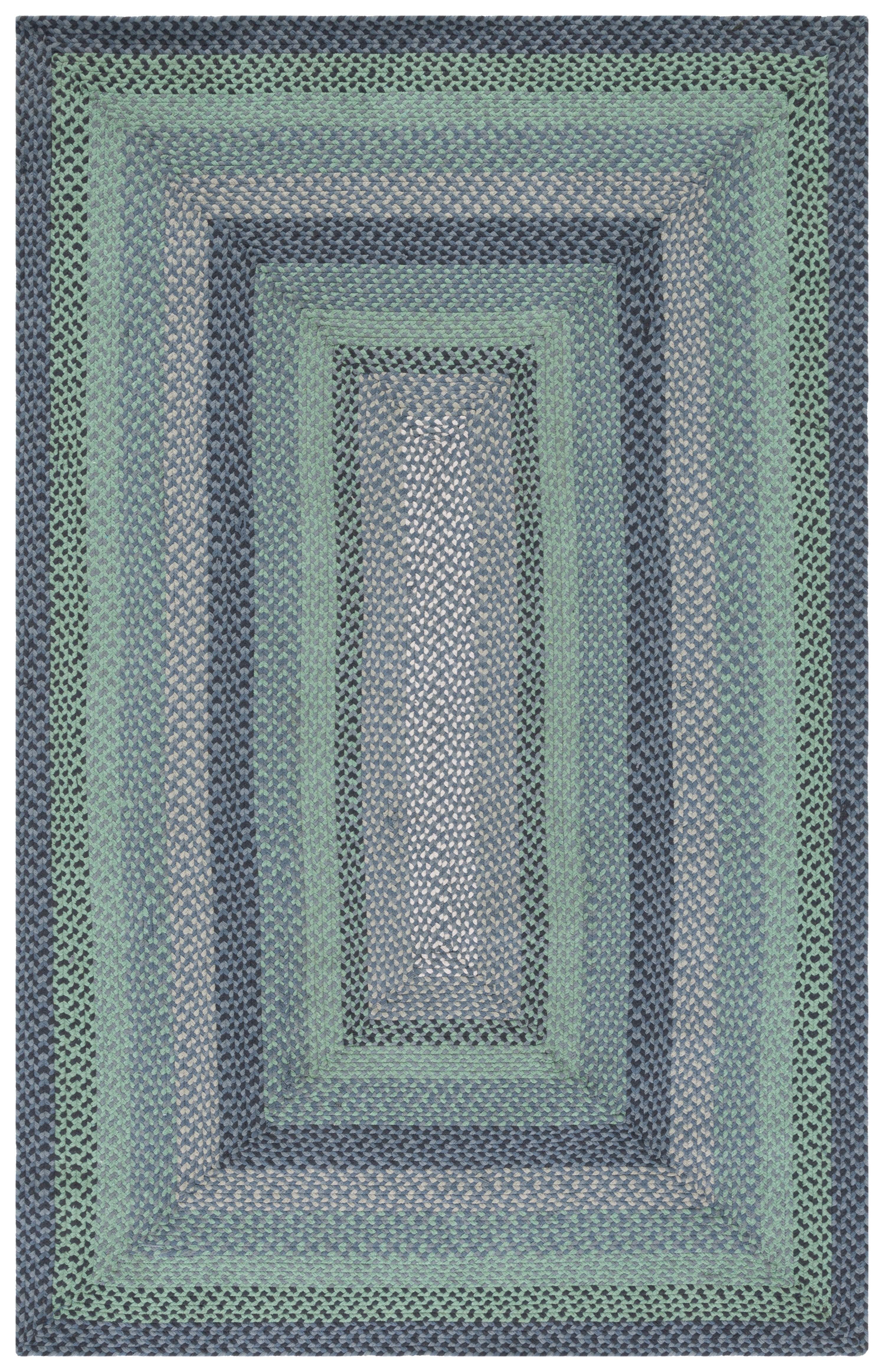 Handmade Gray Cotton Braided Reversible Area Rug, 5' x 8'