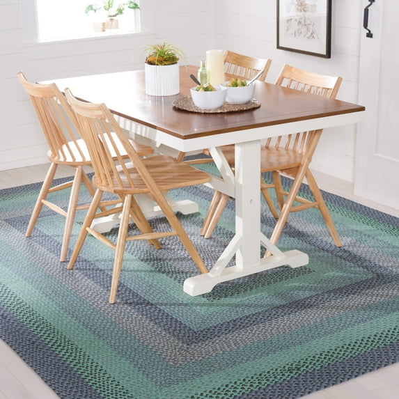 SAFAVIEH Braided Claes Bordered Reversible Area Rug, Gray/Green, 8' x 10'
