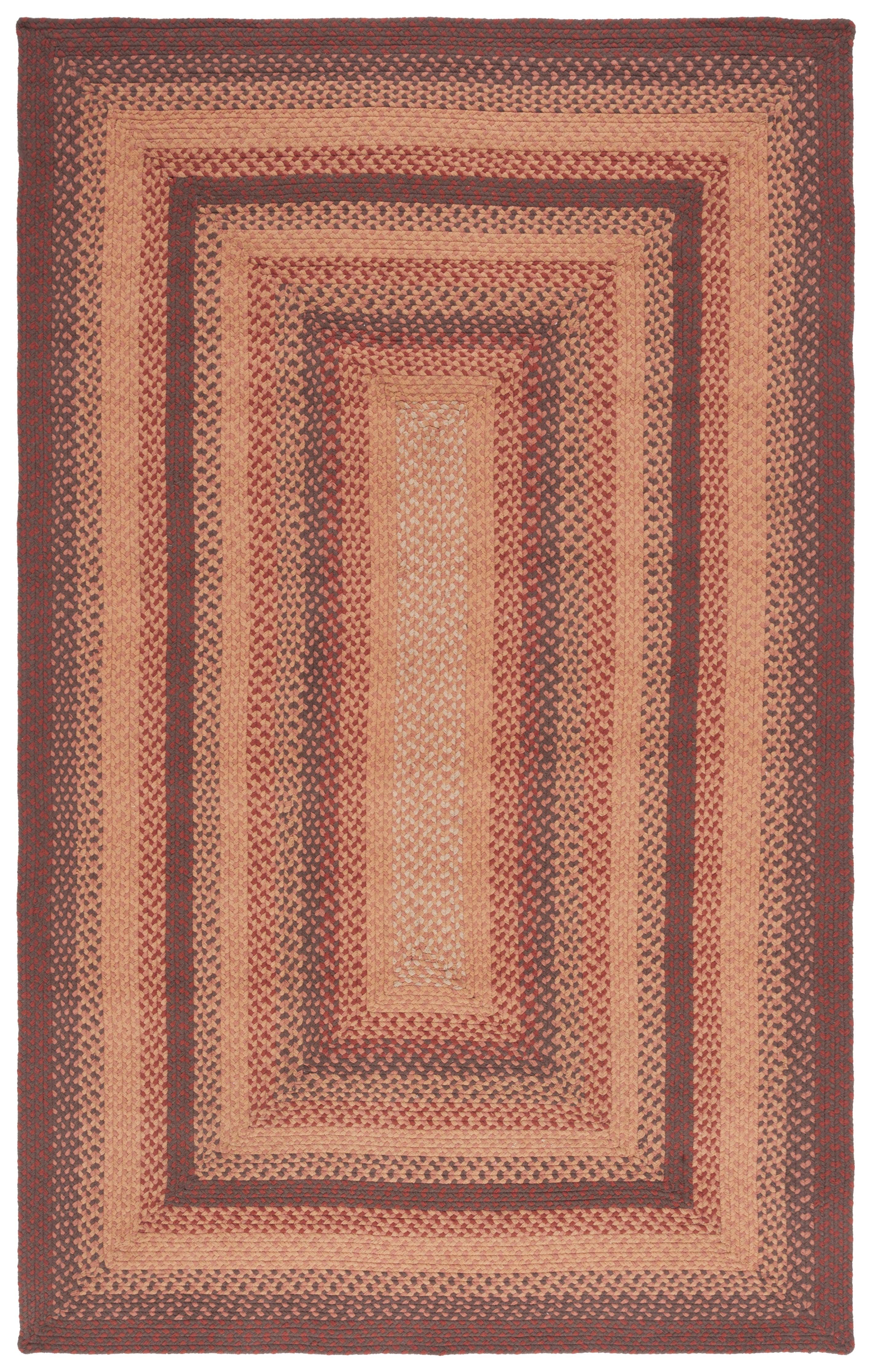 Handwoven Orange and Rust Braided Cotton Area Rug 4' x 6'