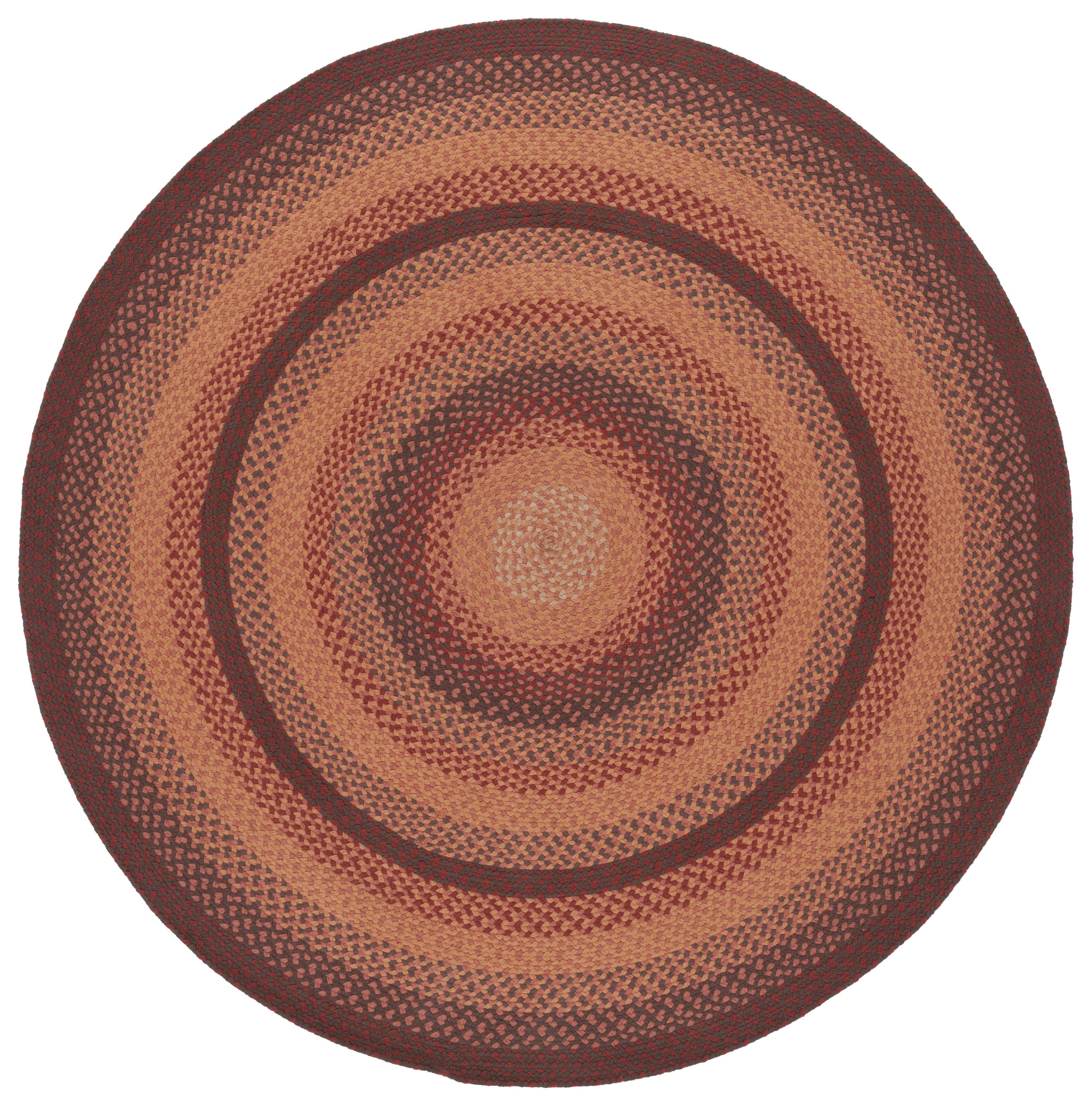 SAFAVIEH Braided Claes Color Bordered Area Rug, Orange/Rust, 6' x 6 ...