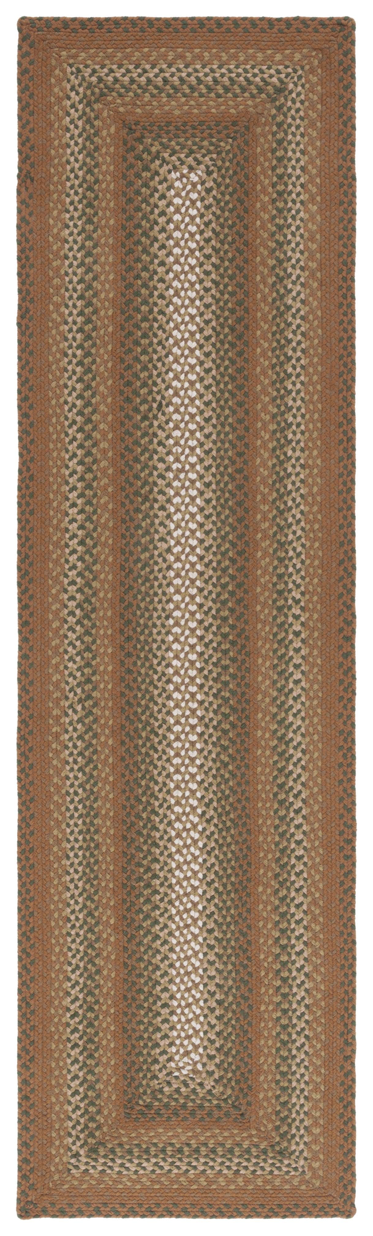 Handwoven Beige and Brown Cotton Braided Runner Rug