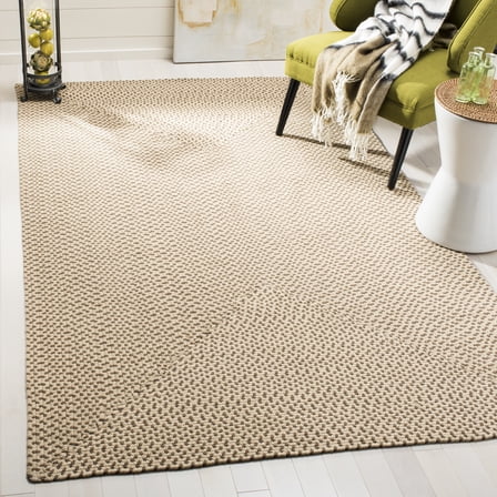 SAFAVIEH Braided Coleman Solid Cotton Reversible Area Rug, Beige/Brown, 5' x 8'
