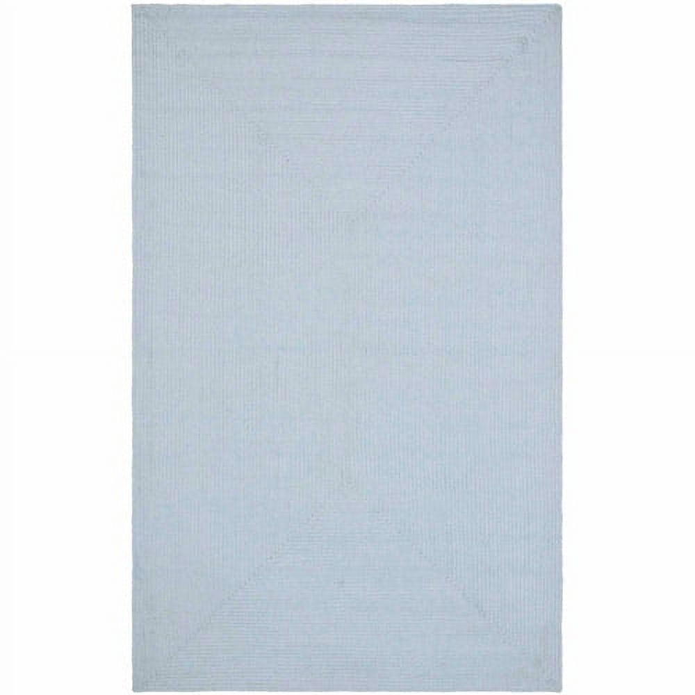 Light Blue 3' x 5' Handmade Reversible Cotton Braided Rug