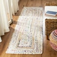 thumbnail image 1 of SAFAVIEH Braided Daphne Geometric Cotton Reversible Runner Rug, Ivory/Multi, 2'3" x 5', 1 of 10