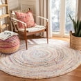 thumbnail image 1 of SAFAVIEH Braided Daphne Geometric Cotton Reversible Area Rug, Ivory/Multi, 3' x 3' Round, 1 of 10