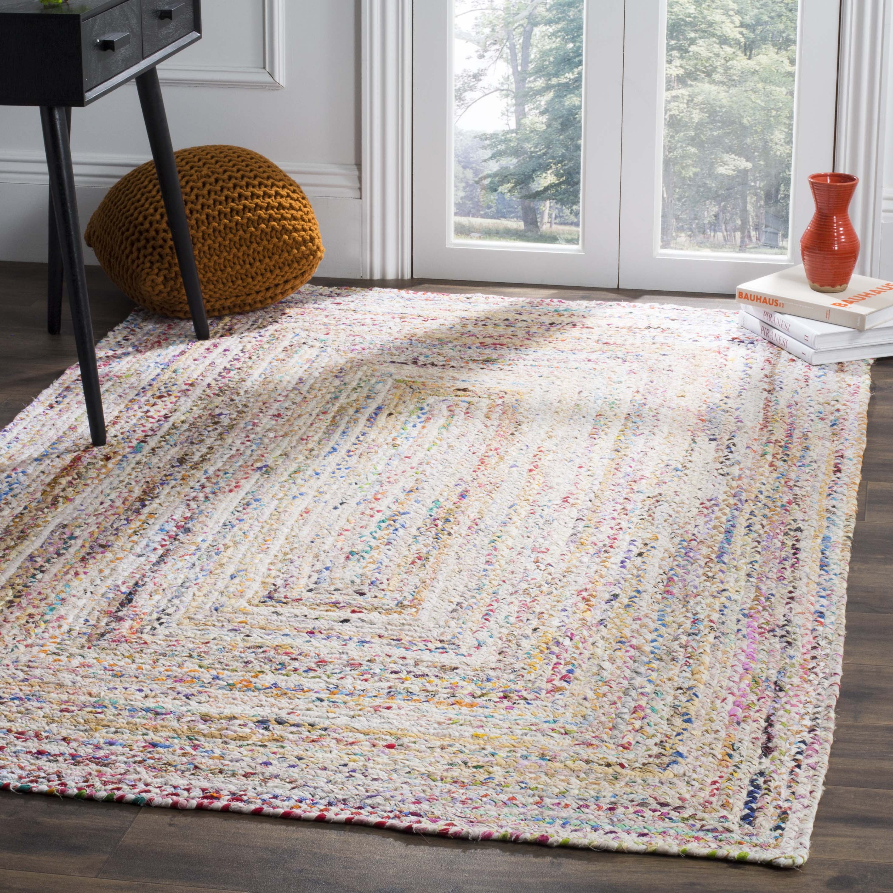 Conveti Rug SAFAVIEH Braided Daphne Confetti Striped Area Rug, Ivory/Multi, 4' x 6 ...