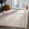 thumbnail image 1 of SAFAVIEH Braided Daphne Geometric Cotton Reversible Area Rug, Ivory/Multi, 9' x 9' Square, 1 of 11