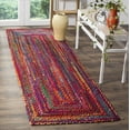 thumbnail image 1 of SAFAVIEH Braided Daphne Geometric Cotton Reversible Runner Rug, Red/Multi, 2'3" x 15', 1 of 10