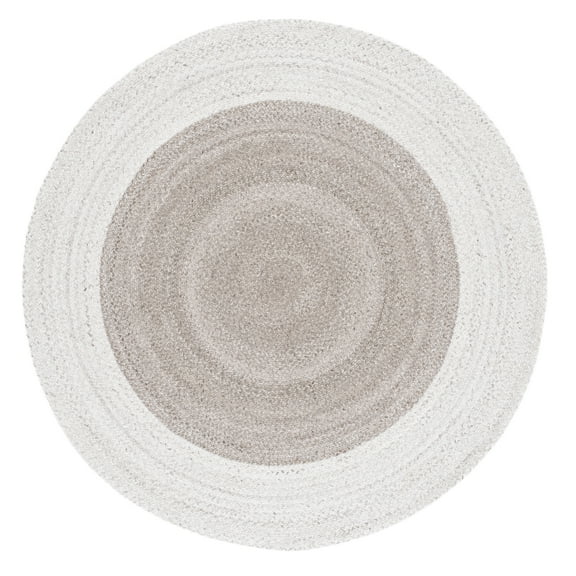 SAFAVIEH Braided Dorinda Bordered Reversible Area Rug, Natural/Sage, 6' x 6' Round